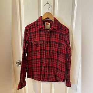 Levi's Red and Black Plaid Button-Down Shirt